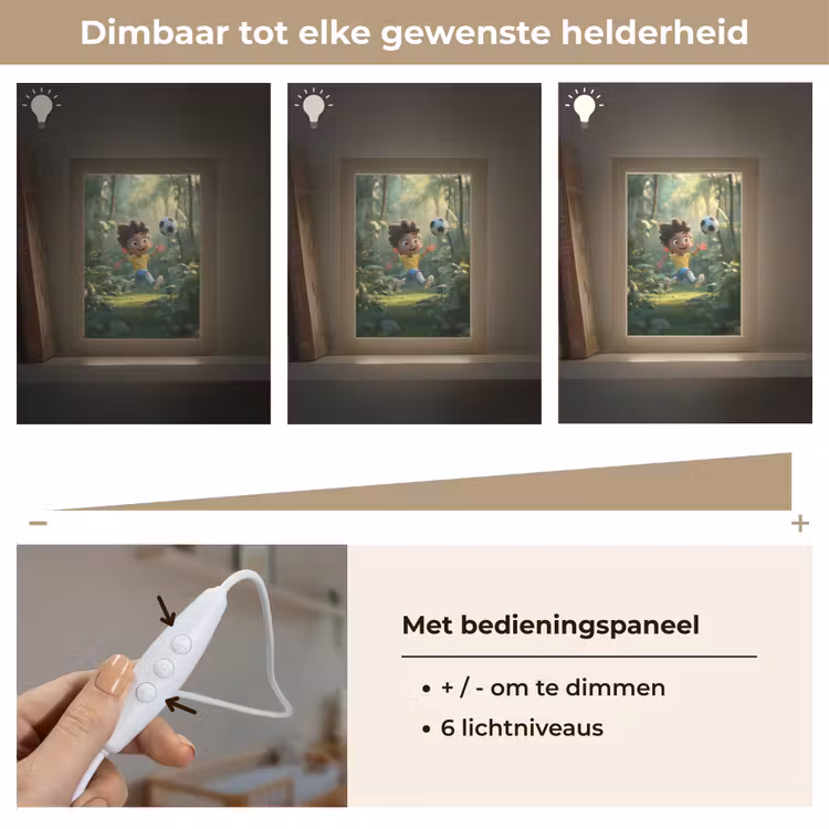 Jongen - Voetbal - Bos Light Box met kabel klein -USP_dimbaarNL