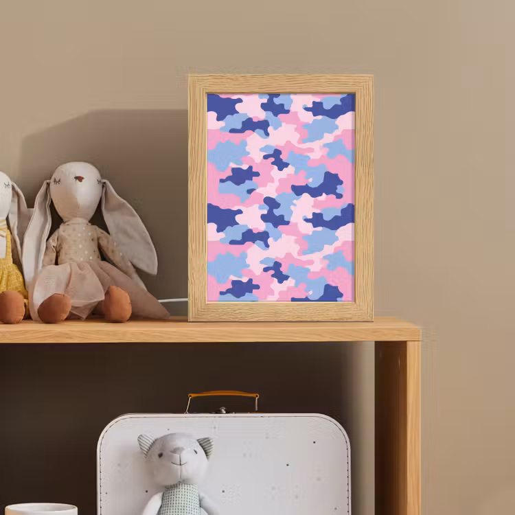 Camouflage - Patroon - Donkerblauw Light Box met kabel klein -sfeer2_kind