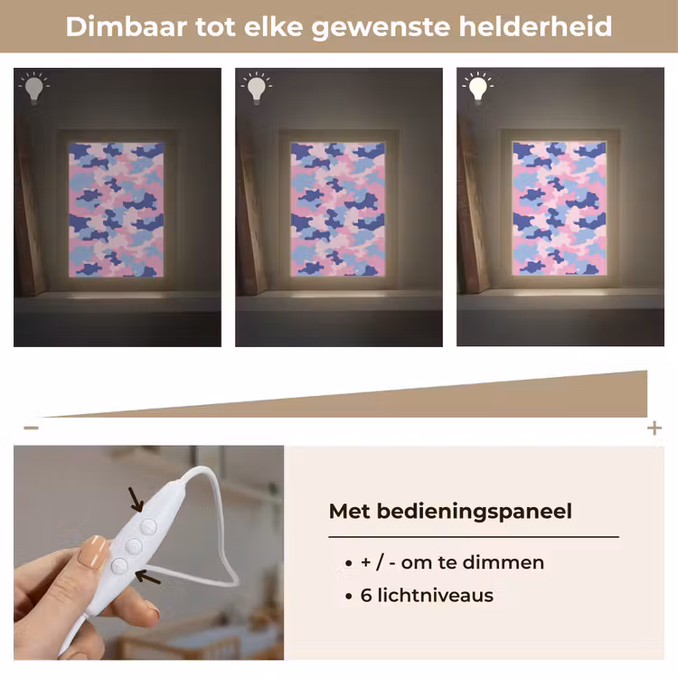 Camouflage - Patroon - Donkerblauw Light Box met kabel klein -USP_dimbaarNL
