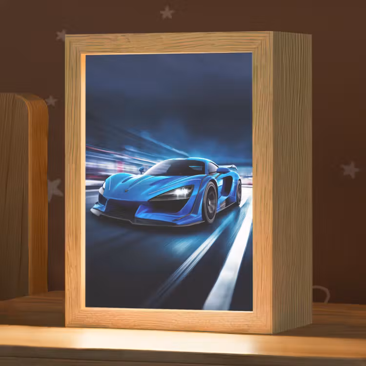 Auto - Blauw - Jongens - Kind Light Box met kabel klein -zzz_3d_website