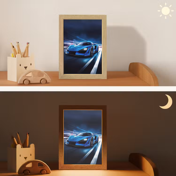Auto - Blauw - Jongens - Kind Light Box met kabel klein -sfeer3_kind