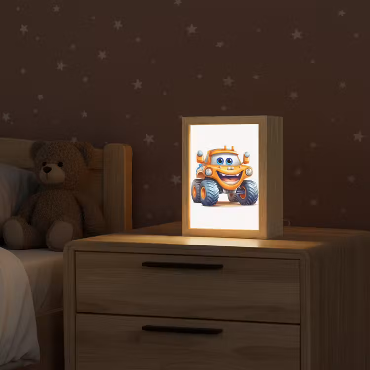Auto - Oranje - Jongen - Kind Light Box met kabel klein -sfeer1_kind