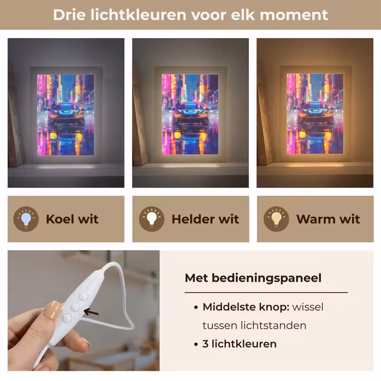 Auto - Politie - Stad - Jongens - Kleurrijk Light Box met kabel klein -USP_lichtkleurNL