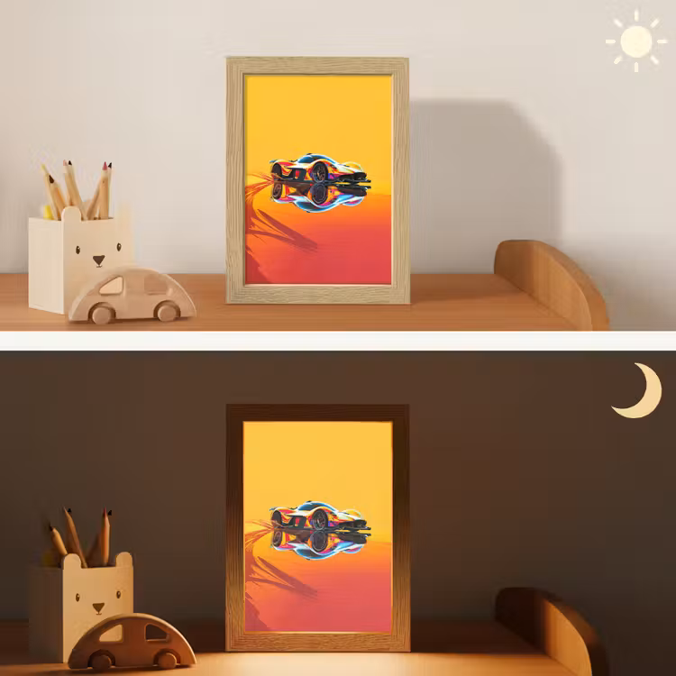 Auto - Race - F1 - Jongens - Geel - Rood Light Box met kabel klein -sfeer3_kind