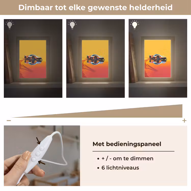 Auto - Race - F1 - Jongens - Geel - Rood Light Box met kabel klein -USP_dimbaarNL