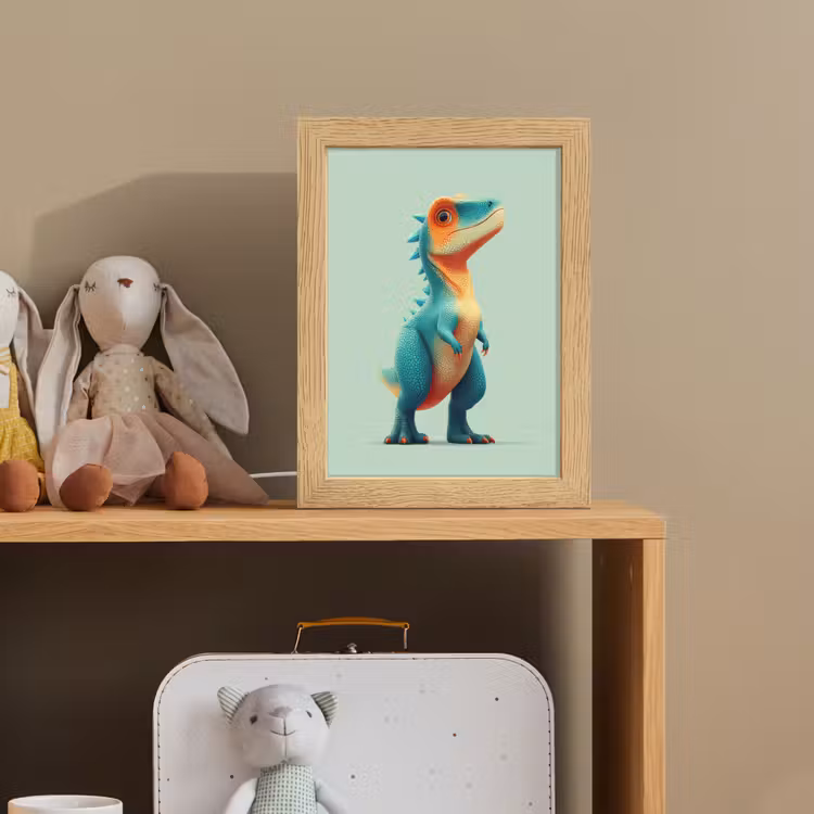 Cartoon - Dino - Oranje - Stekels Light Box met kabel klein -sfeer2_kind