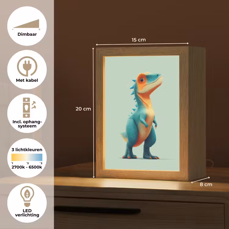 Cartoon - Dino - Oranje - Stekels Light Box met kabel klein -USP_NL