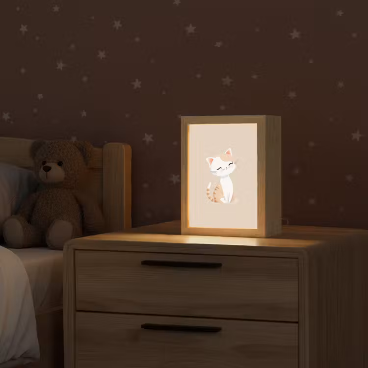 Kat - Kitten - Beige Light Box met kabel klein -sfeer1_kind