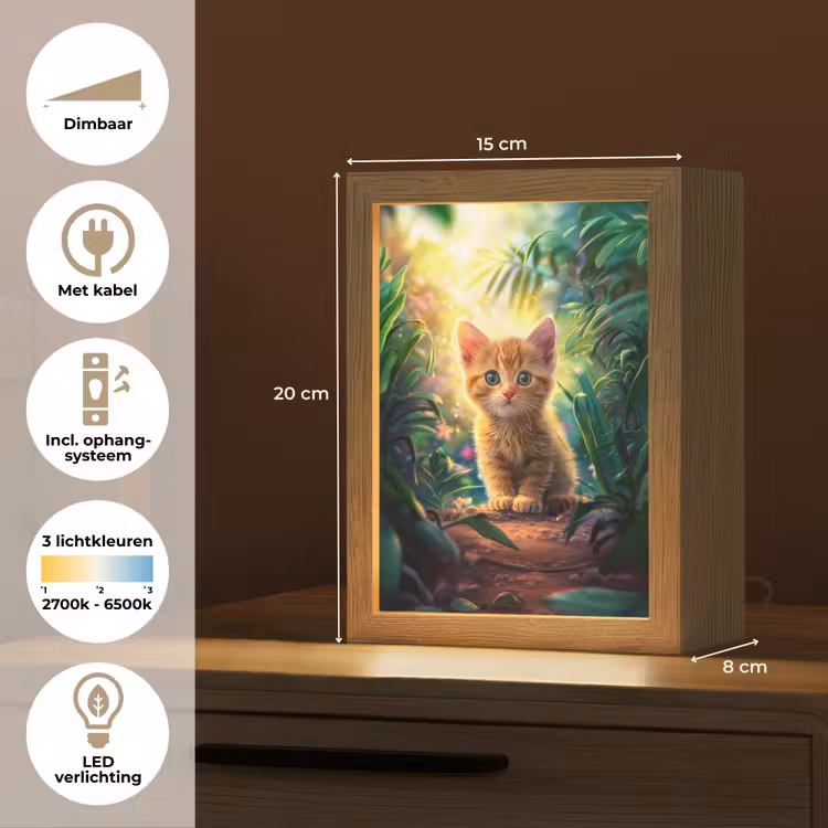 Kat - Huisdier - Natuur Light Box met kabel klein -USP_NL