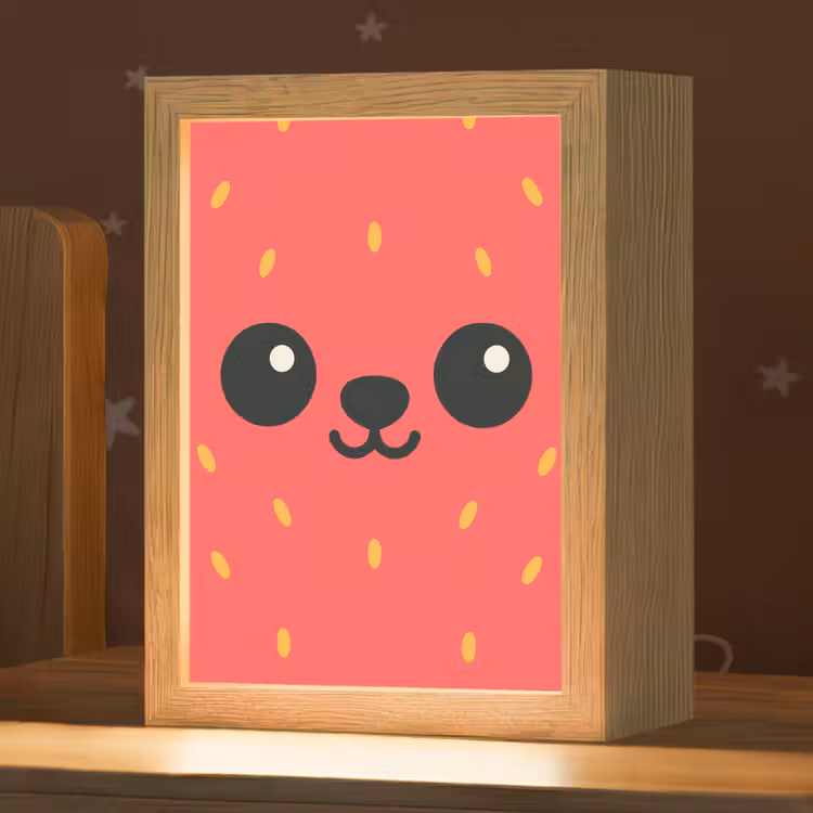 Kat - Aardbei - Cartoon Light Box met kabel klein -zzz_3d_website