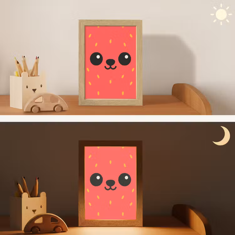 Kat - Aardbei - Cartoon Light Box met kabel klein -sfeer3_kind