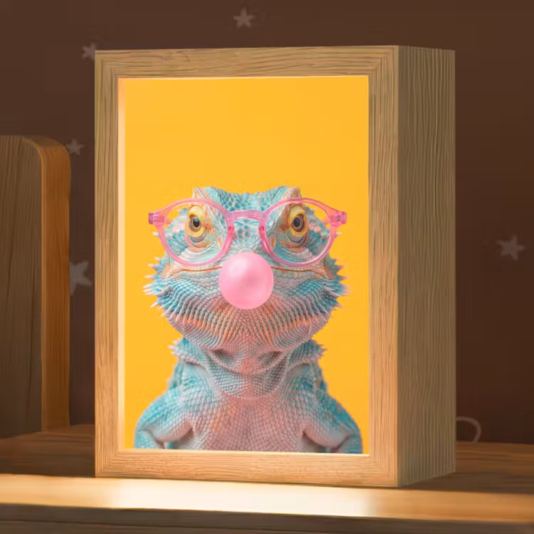 Kameleon - Kauwgom - Kleurrijk Light Box met kabel (Kinderlampje) klein -zzz_3d_website