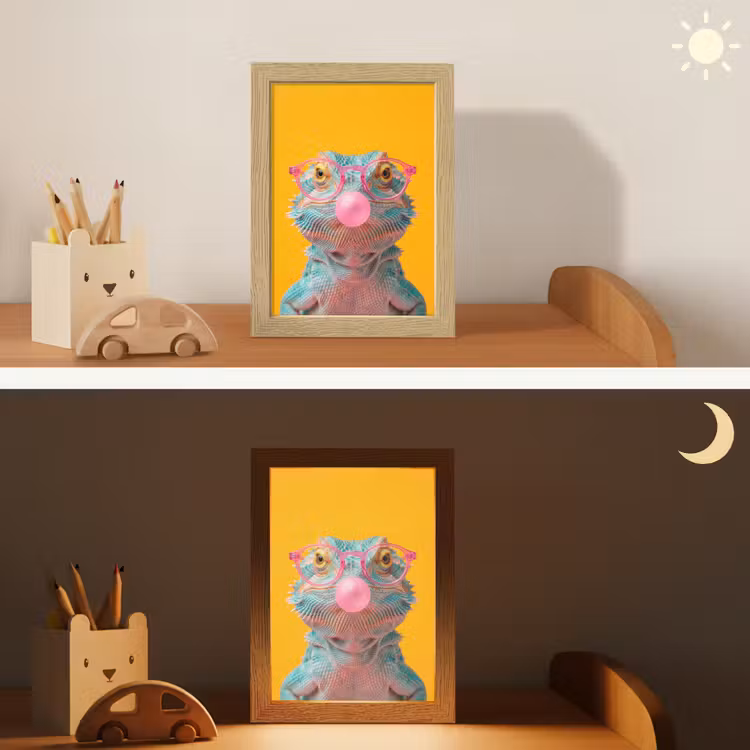 Kameleon - Kauwgom - Kleurrijk Light Box met kabel (Kinderlampje) klein -sfeer3_kind