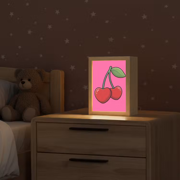 Kers - Roze - Fruit Light Box met kabel (Kinderlampje) klein -sfeer1_kind