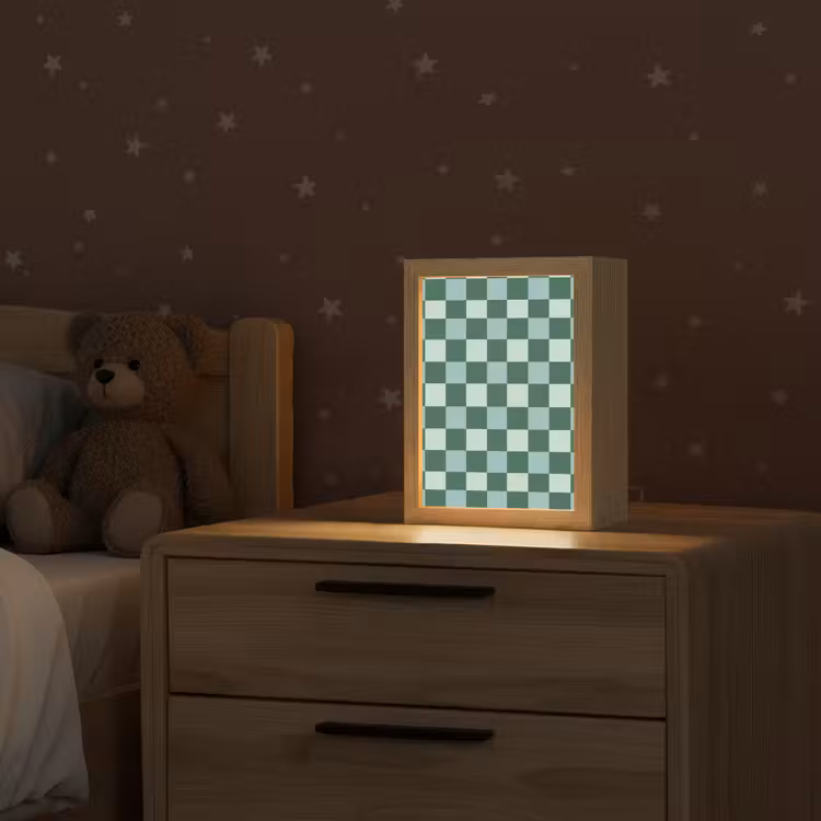 Schaakbord - Klassiek - Groen Light Box met kabel (Kinderlampje) klein 904 -sfeer1_kind