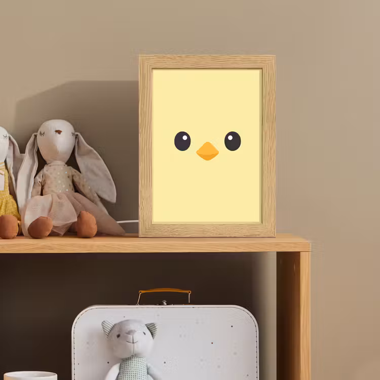 Kuiken - Vrolijk - Geel - Minimalistisch Light Box met kabel klein -sfeer2_kind