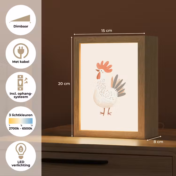 Kip - Boerderij - Dieren Light Box met kabel klein -USP_NL