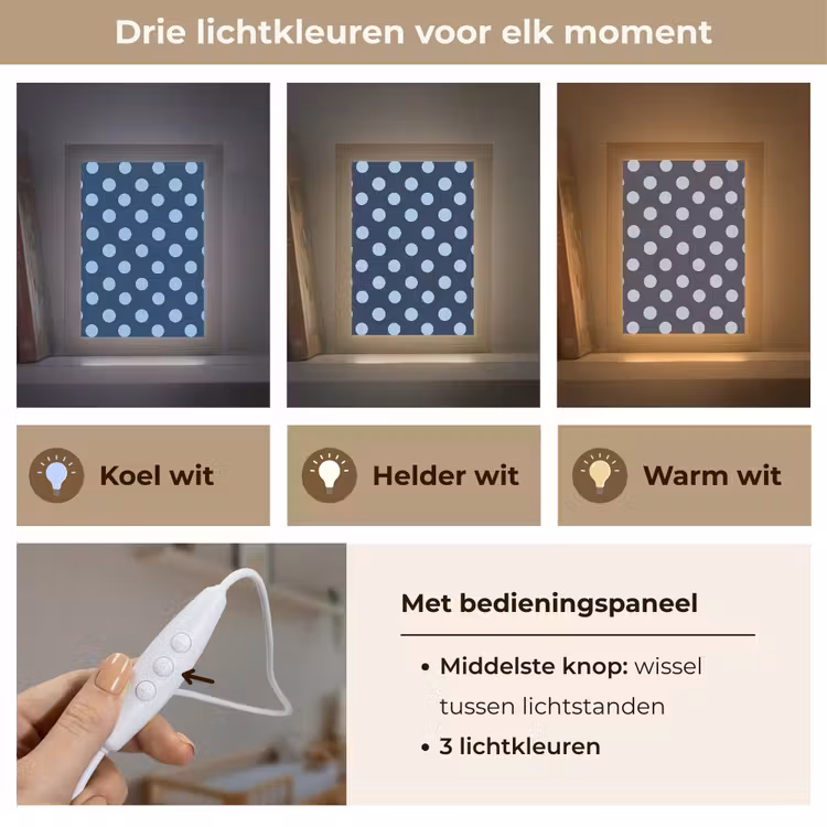 Klassiek - Dots - Blauw Light Box met kabel (Kinderlampje) klein 904 -USP_lichtkleurNL