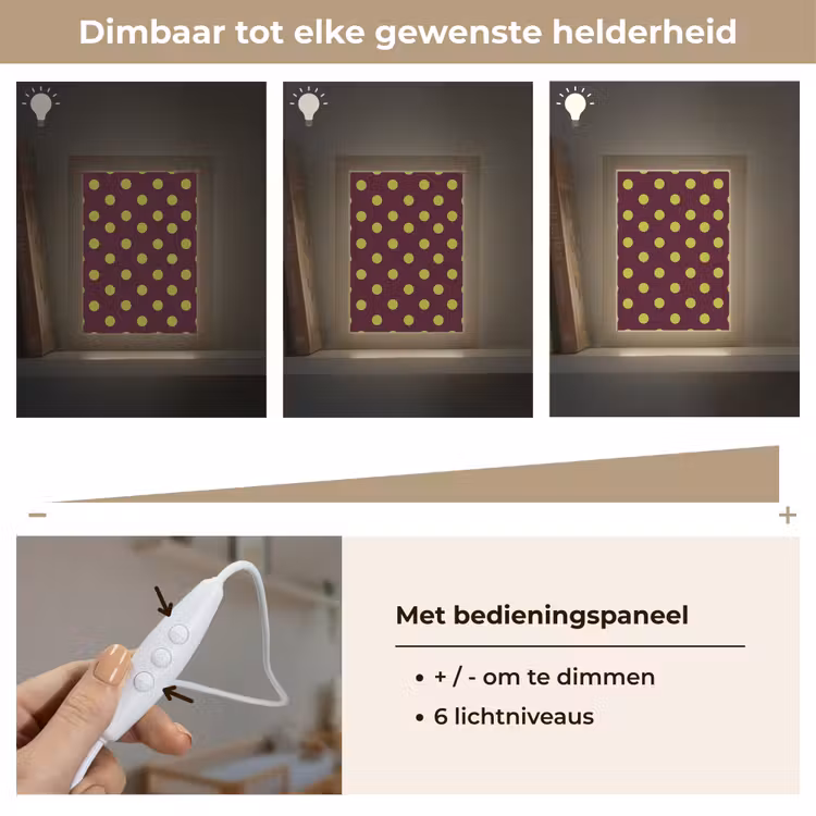 Klassiek - Stippen - Groen Light Box met kabel (Kinderlampje) klein 904 -USP_dimbaarNL