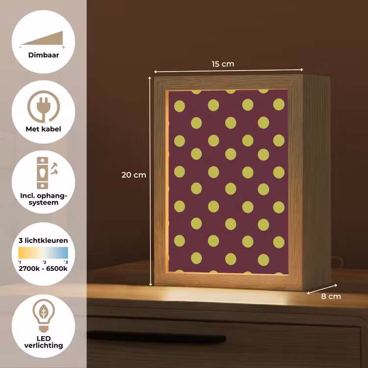 Klassiek - Stippen - Groen Light Box met kabel (Kinderlampje) klein 904 -USP_NL