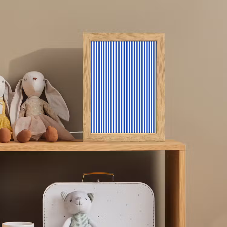 Klassiek - Strepen - Blauw Light Box met kabel (Kinderlampje) klein 904 -sfeer2_kind