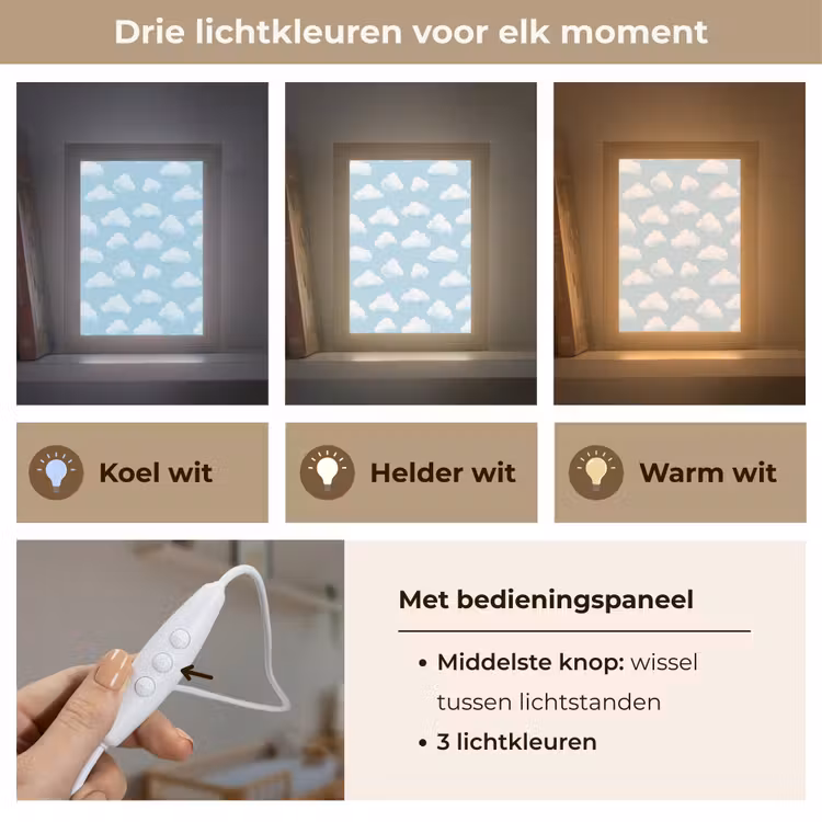 Wolken - Illustratie - Blauw Light Box met kabel (Kinderlampje) klein 904 -USP_lichtkleurNL
