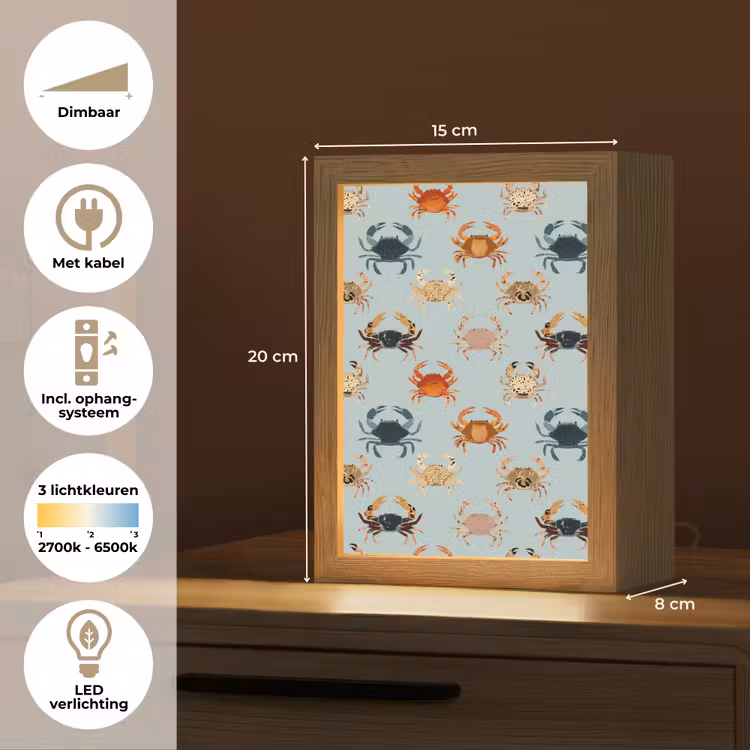 Krabben - Speels - Kleurrijk Light Box met kabel (Kinderlampje) klein 904 -USP_NL