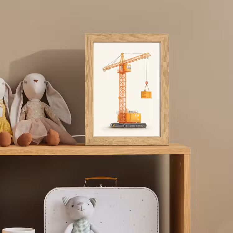 Kraan - Oranje - Scheepscontainer Light Box met kabel (Kinderlampje) klein -sfeer2_kind