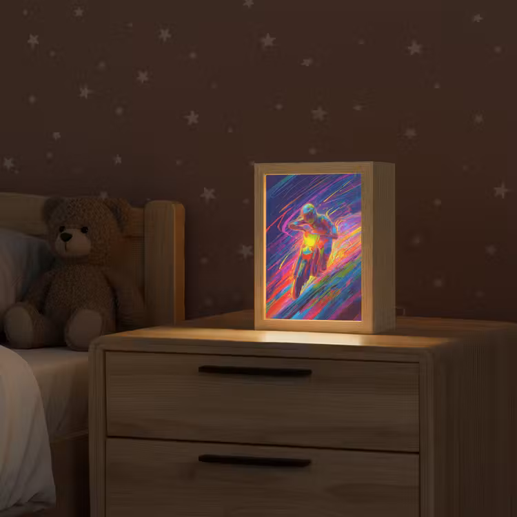 Crossmotor - Neonkleuren - Lijnen - Helm Light Box met kabel klein -sfeer1_kind