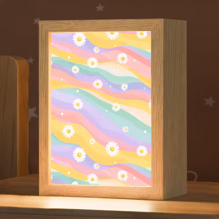 Madeliefjes - Kleurrijk - Pastel Light Box met kabel klein -zzz_3d_website