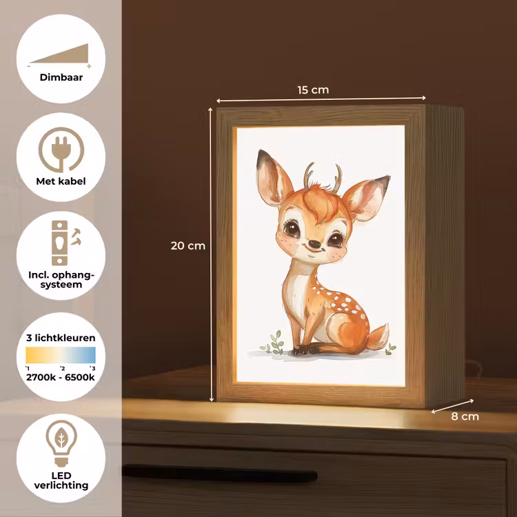 Hert - Baby - Dieren Light Box met kabel klein -USP_NL