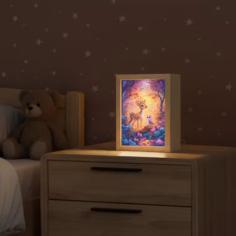 Hertje - Uil - Fantasie - Bos Light Box met kabel klein -sfeer1_kind