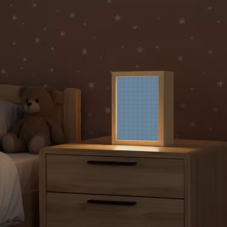 Ruiten - Geometrisch - Blauw Light Box met kabel (Kinderlampje) klein 904 -sfeer1_kind