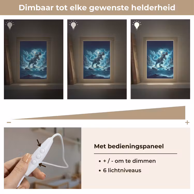 Dino - Blauw - Jongens Light Box met kabel klein -USP_dimbaarNL