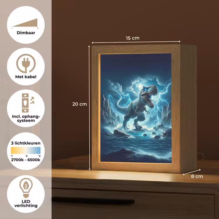 Dino - Blauw - Jongens Light Box met kabel klein -USP_NL
