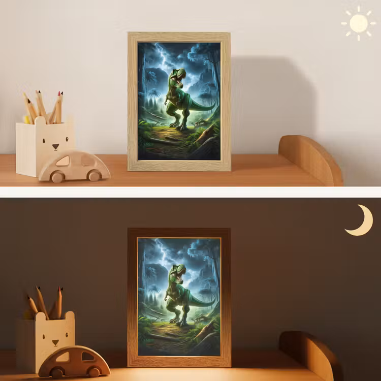 Dino - Jongens - Groen - Blauw - T-Rex Light Box met kabel klein -sfeer3_kind