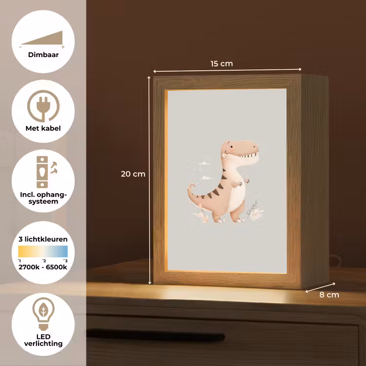 Dino - Bloemen - Blauw Light Box met kabel klein -USP_NL