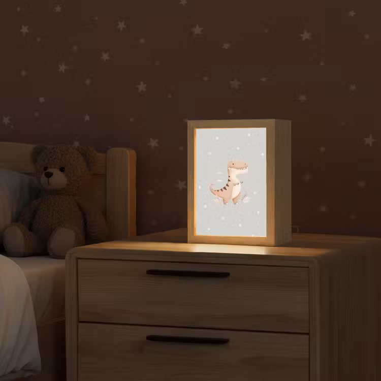 Dino  - Bloemen - Blauw - Stippen Light Box met kabel klein -sfeer1_kind