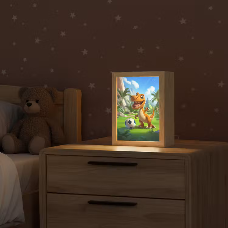 Dino - Voetbal - Groen Light Box met kabel klein -sfeer1_kind