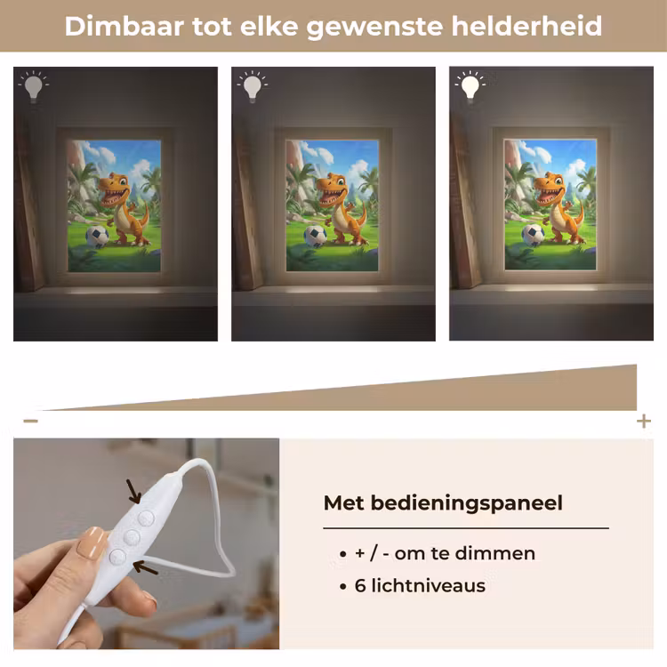Dino - Voetbal - Groen Light Box met kabel klein -USP_dimbaarNL