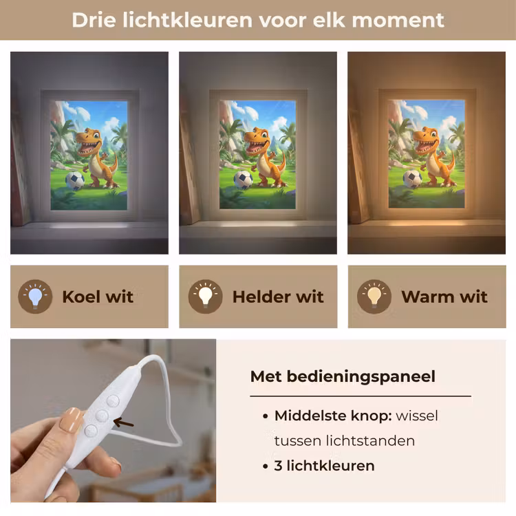 Dino - Voetbal - Groen Light Box met kabel klein -USP_lichtkleurNL