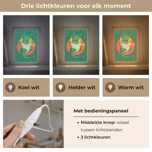 Dino - Groen - Planeet Light Box met kabel klein -USP_lichtkleurNL