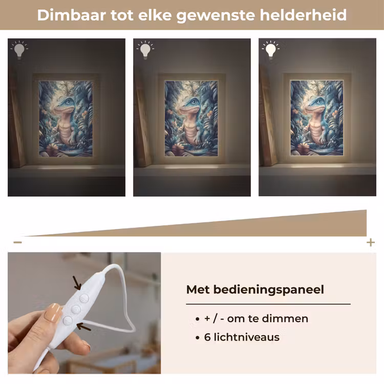 Dino - Jungle - Blauw Light Box met kabel klein -USP_dimbaarNL