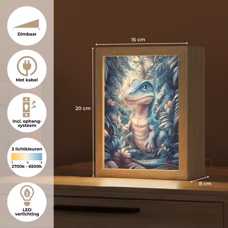 Dino - Jungle - Blauw Light Box met kabel klein -USP_NL