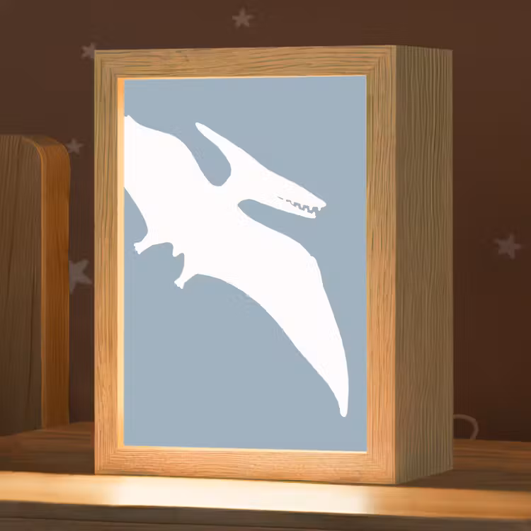 Dino - Pteranodon - Dinosaurus - Blauw Light Box met kabel klein -zzz_3d_website