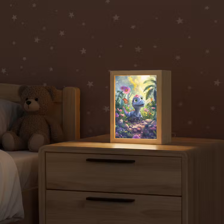 Dino - Paars - Baby - Dinosaurus Light Box met kabel klein -sfeer1_kind