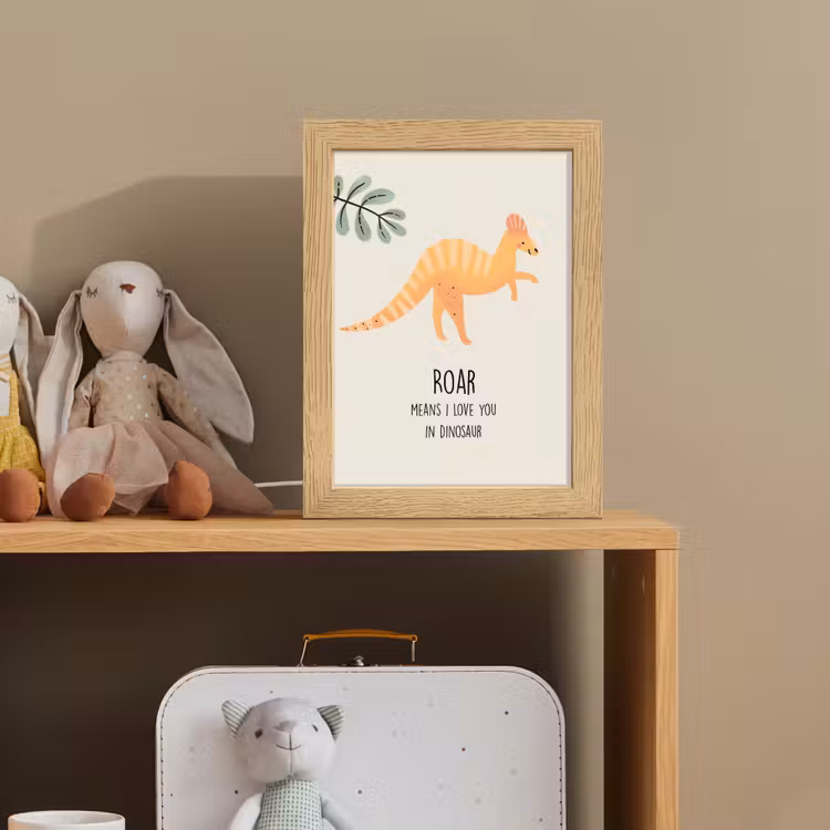 Dino - Quote - Dinosaurus - Beige Light Box met kabel klein -sfeer2_kind
