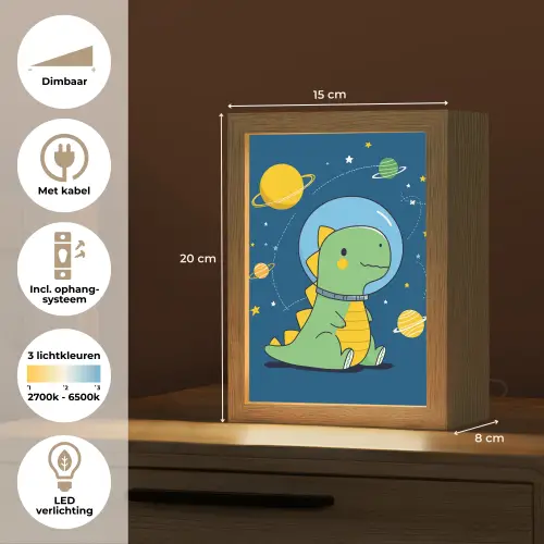 Dino - Ruimte - Planeten Light Box met kabel klein -USP_NL