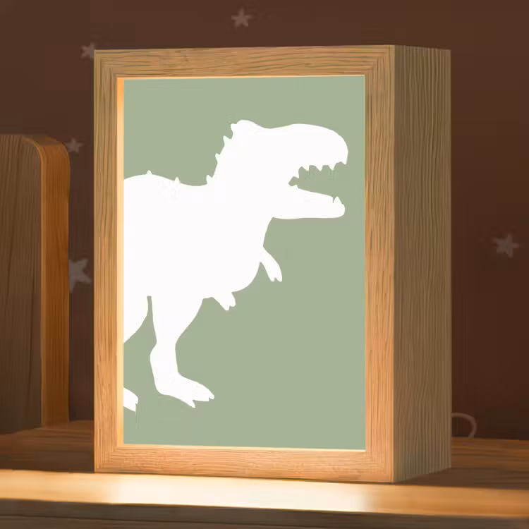 Dino - T-rex - Dinosaurus - Groen - Tyrannosaurus rex Light Box met kabel klein -zzz_3d_website