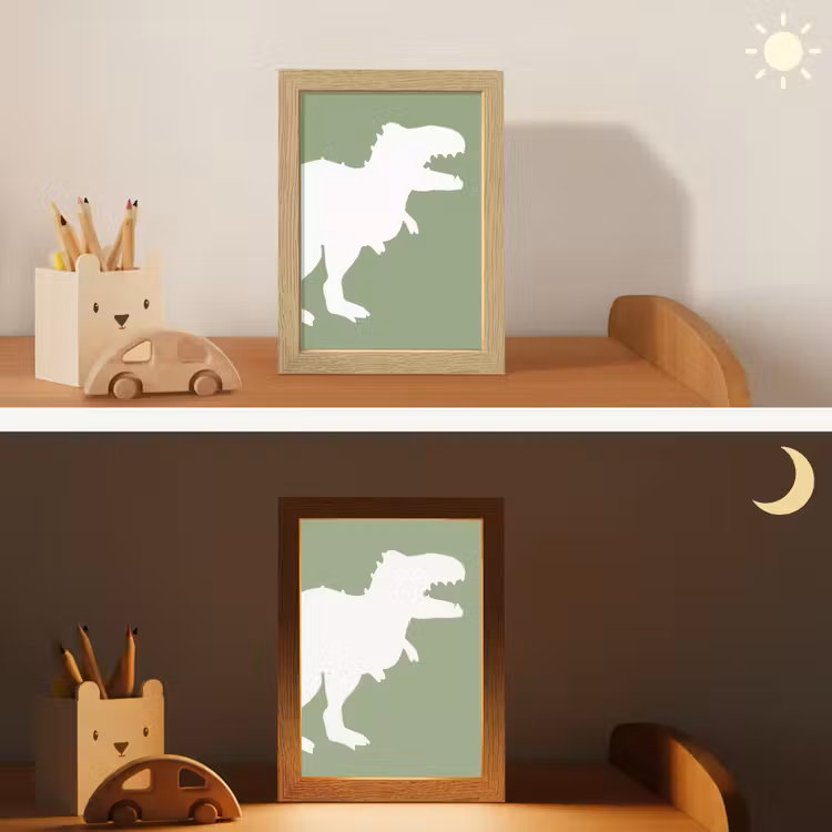 Dino - T-rex - Dinosaurus - Groen - Tyrannosaurus rex Light Box met kabel klein -sfeer3_kind